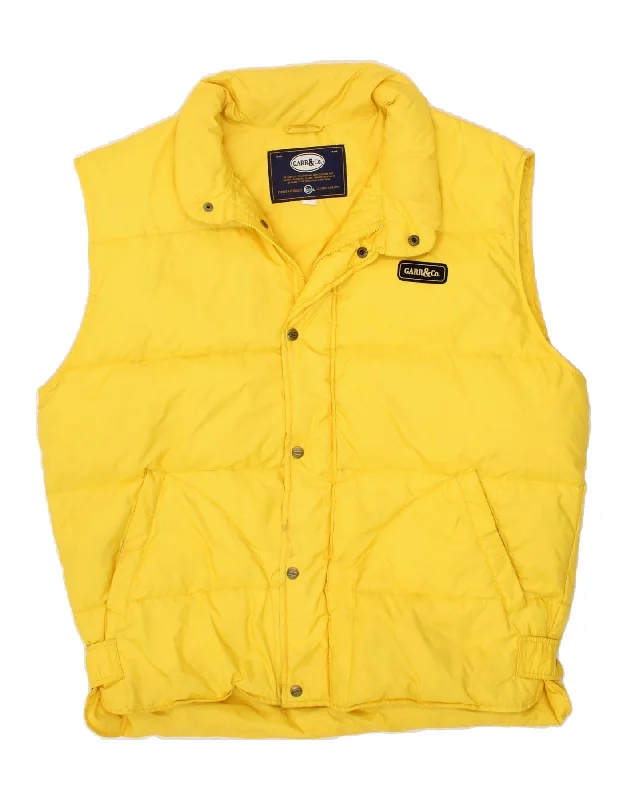 Men's Coats with Adjustable SleevesVINTAGE Mens Padded Gilet UK 44 2XL Yellow Nylon
