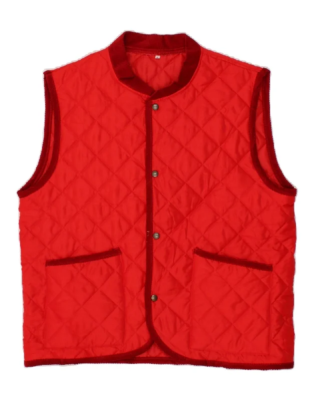 Men's Coats with Down InsulationVINTAGE Mens Quilted Gilet UK 38 Medium Red