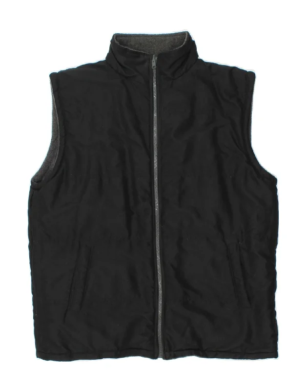 Men's Coats with Military InfluenceVINTAGE Mens Reversible Gilet UK 42 XL Black Polyester Men's Coats with Military InfluenceVINTAGE Mens Reversible Gilet UK 42 XL Black Polyester
