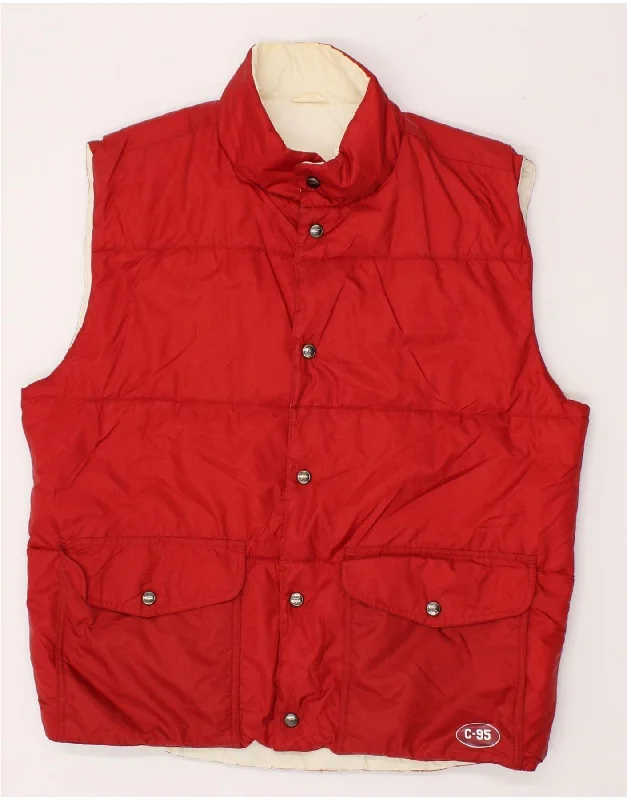 Men's Coats with Adjustable HemsVINTAGE Mens Reversible Gilet UK 42 XL Red Colourblock Polyamide Men's Coats with Adjustable HemsVINTAGE Mens Reversible Gilet UK 42 XL Red Colourblock Polyamide