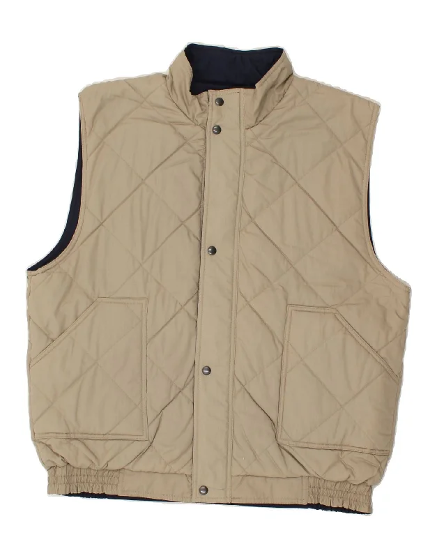 Essential Men's Puffer JacketsVINTAGE Mens Reversible Padded Gilet EU 46 3XL Beige Polyester Essential Men's Puffer JacketsVINTAGE Mens Reversible Padded Gilet EU 46 3XL Beige Polyester