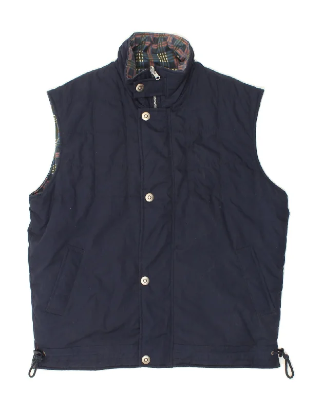 Men's Coats with Flannel LiningVINTAGE Mens Reversible Padded Gilet UK 36 Small Navy Blue Polyester Men's Coats with Flannel LiningVINTAGE Mens Reversible Padded Gilet UK 36 Small Navy Blue Polyester