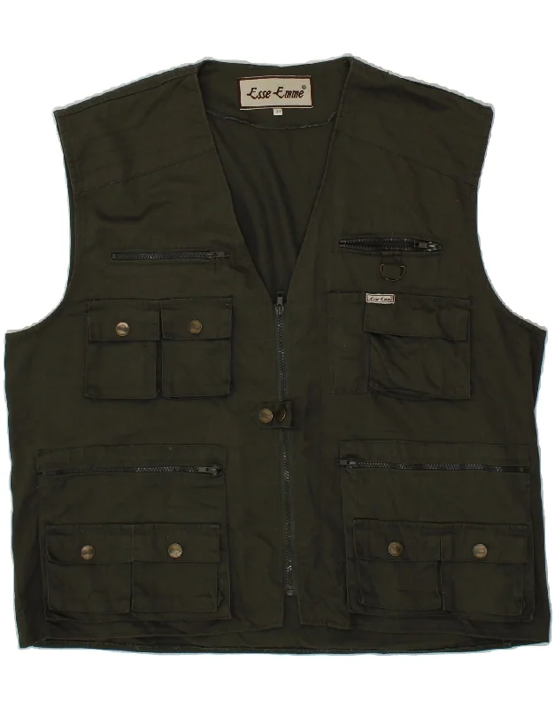 Trendy Men's Anorak JacketsVINTAGE Mens Utility Gilet IT 58 4XL Green Polyester