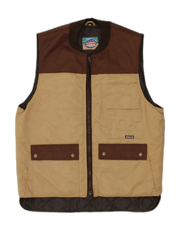 Men's Coats for RunningVINTAGE Mens Utility Gilet UK 40 Large Brown Colourblock Cotton Men's Coats for RunningVINTAGE Mens Utility Gilet UK 40 Large Brown Colourblock Cotton