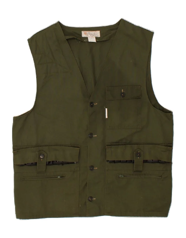 Men's Coats for All SeasonsVINTAGE Mens Utility Gilet UK 42 XL Green Polyester