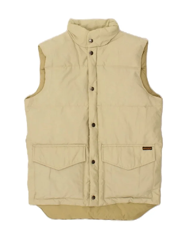 Lightweight Men's WindbreakersWOOLRICH Mens Padded Gilet UK 36 Small Beige Nylon