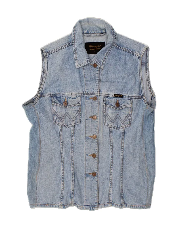 Men's Coats for Winter CampingWRANGLER Mens Denim Gilet UK 40 Large Blue