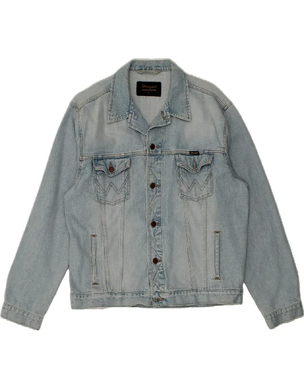 Men's Coats with Adjustable SleevesWRANGLER Mens Denim Jacket UK 44 2XL Blue Cotton