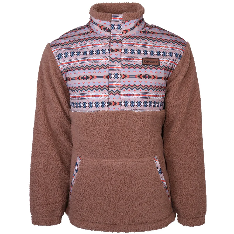 Men's Hoodies with Vintage StyleYouth Boys "Hooey Sherpa Fleece Pullover" Tan/Aztec