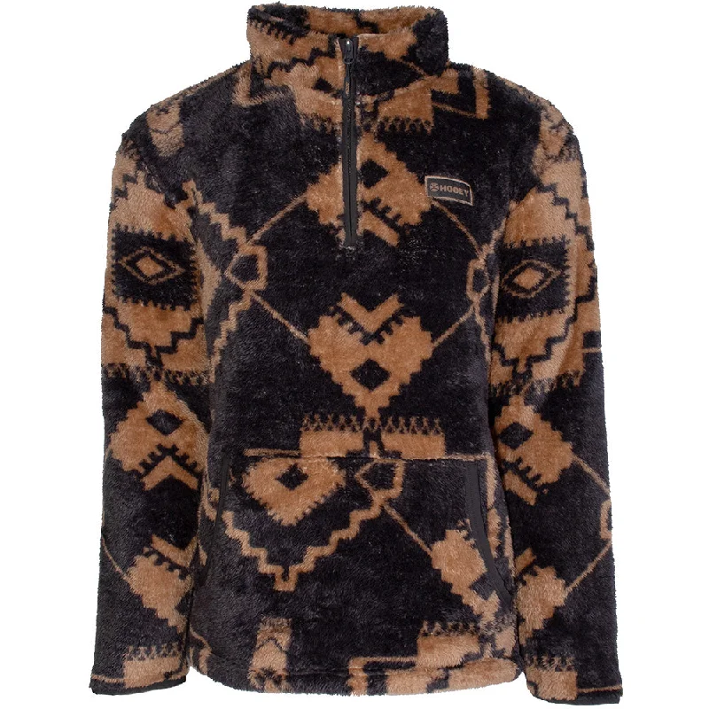 Men's Hoodies for SpringYouth "Hooey Fleece Pullover" Black/Tan Aztec