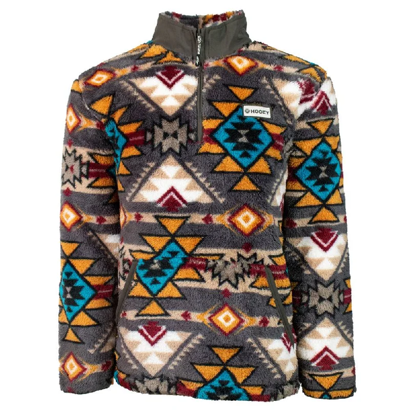 Men's Hoodies for CampingYouth "Hooey Fleece Pullover" Brown/Aztec