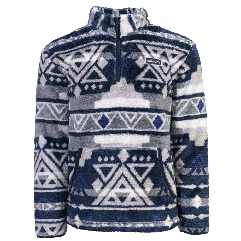 Men's Hoodies for BikingYouth "Hooey Fleece Pullover" Navy/White/Grey Aztec Print