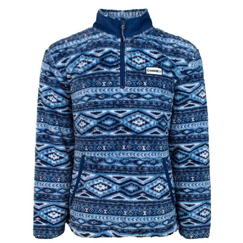 Men's Hoodies for SnowshoeingYouth "Hooey Fleece Pullover" Navy/Aztec