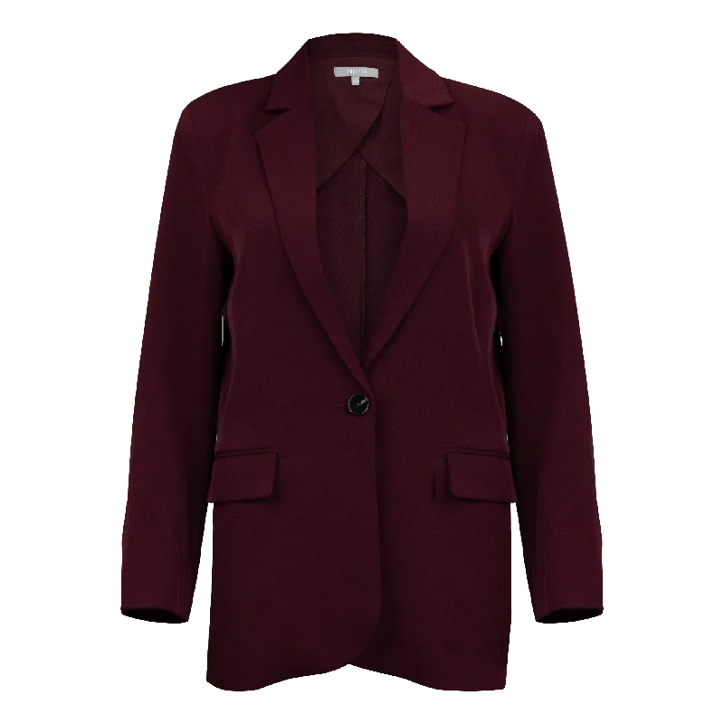 Maroon Womens Full Length Blazer